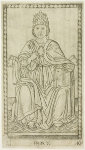 The Pope, plate ten from The Ranks and Conditions of Men by Master of the E Series Tarocchi
