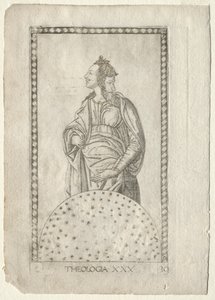 Theology from the Tarocchi, series C: Liberal Arts, #30, before 1467 by Master of the E Series Tarocchi