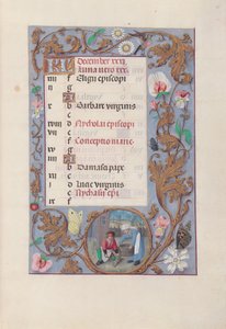 Hours of Queen Isabella the Catholic, Queen of Spain: December (Fol. 13r) by Master of the First Prayerbook of Maximillian