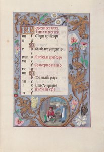 Hours of Queen Isabella the Catholic, Queen of Spain: Fol. 13r, December by Master of the First Prayerbook of Maximillian