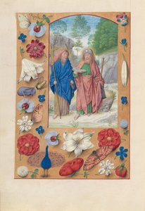 Hours of Queen Isabella the Catholic, Queen of Spain: Fol. 175v, Saints Philip & James by Master of the First Prayerbook of Maximillian