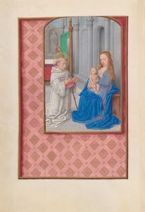Hours of Queen Isabella the Catholic, Queen of Spain: Fol. 267v, Vision of St. Bernard, c. 1500