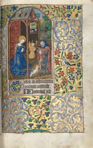 Book of Hours Use of Rouen: fol. 56r, Adoration with Shepherds Nativity