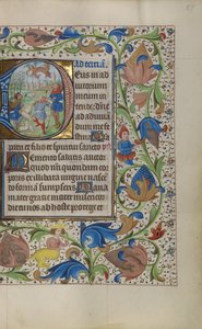 Initial D: The Annunciation to the Shepherds by Master of the Lee Hours