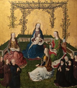 Madonna with Child in Rose Arbor (ca 1470) by Master of the Life of Virgin Mary