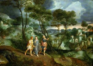 Christ with Disciples on the Way to Emmaus by Master of the Prodigal Son