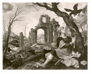 Elias fed by the raven by Master of the Prodigal Son