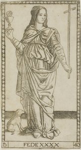 Faith, plate 40 from Genii and Virtues by Master of the S Series Tarocchi