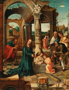 Adoration by the Shepherds by Master of the von Groote Adoration