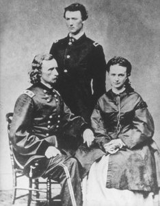 General George A. Custer (1839-76) with his wife, Elizabeth, and his brother, Tom