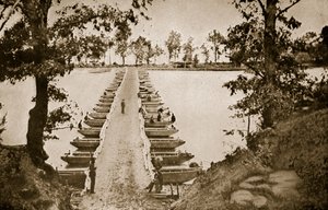 Pontoon Bridge at Deep Bottom on the James by Mathew B. Brady