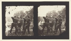 Untitled [American Soldiers Posing with Weapons], 1850-1900 by Mathew Brady