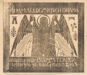 Winged figure with six breasts (title on object) Adam, Allegorical drama by Mathieu Lauweriks (attributed to)
