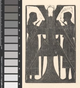 Man and Woman Next to Winged Figure by Mathieu Lauweriks