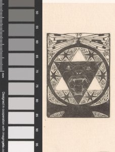 Theosophical Emblem with Roaring Dog Head by Mathieu Lauweriks