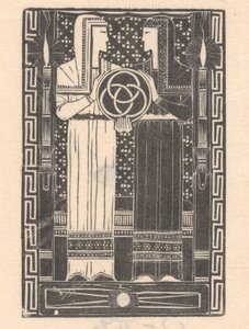 Two Figures with a Circle with Rings by Mathieu Lauweriks