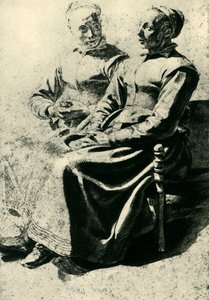 Two peasant women by Mathieu Le Nain