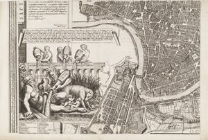 Map of Rome (Lower left part) by Matthaus Greuter