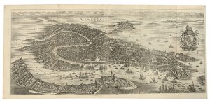 Folding Panorama of Venice, 1688, Printed c.1700 by Matthaus Merian