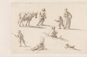 Aeneas and Dido Sheltering in a Cave by Mattheus Terwesten