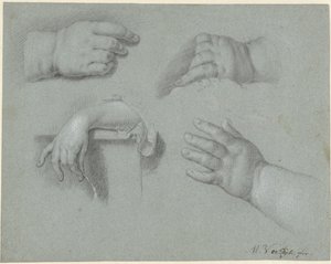 Study Sheet with Four Hands by Mattheus Verheyden