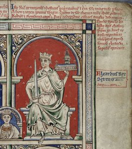 Richard I the Lionheart, from the Historia Anglorum, Chronica Majora by Matthew Paris