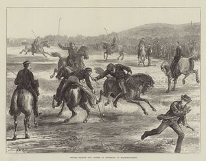Officers Playing Polo (Hockey on Horseback) on Woolwich-Common by Matthew White Ridley