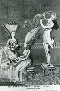 The Preposterous Head Dress, or the Feathered Lady