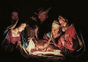 The Adoration of the Shepherds by Matthias Stom