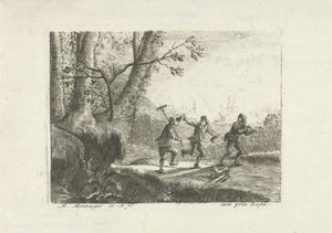 Landscape with Three Dancing Peasants