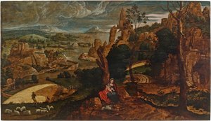 Landscape with the Rest on the Flight into Egypt, 1540-1545 by Matthijs Cock