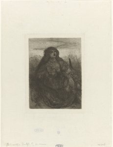 Woman in a Landscape (Woman with Spinning Wheel)
