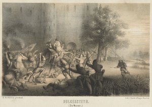 Bulgersteyn Besieged by the Normans, ca. 810 by Matthijs Willem Gerardus Michielsen