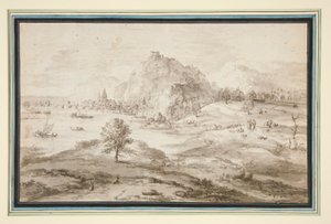 Mountainous Landscape with Harbor and City by Matthys Cock