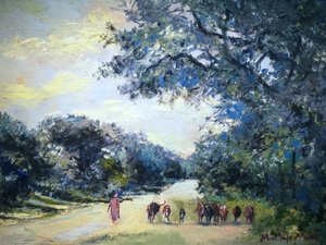 Rural Path with Cattle