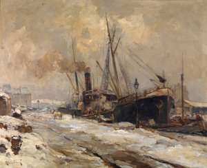 Antwerp Harbour in Winter
