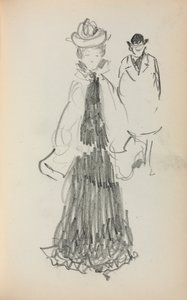 Italian Sketchbook: Standing Woman and Man, Page 125, 1898-1899 by Maurice Brazil Prendergast