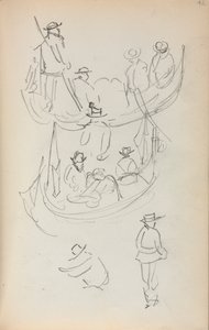 Italian Sketchbook: Two Gondolas with Figures by Maurice Brazil Prendergast