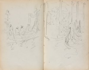 Italian Sketchbook: Venetian Harbor View page 31 & 32, 1898-1899 by Maurice Brazil Prendergast