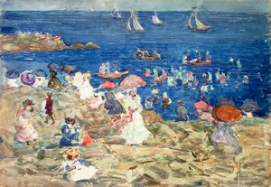 New England Beach Scene by Maurice Brazil Prendergast