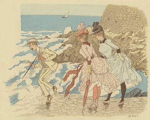 Standing on the jetty at La Condamine in Monte Carlo, Monaco by Maurice Charles Mathieu Bonvoisin