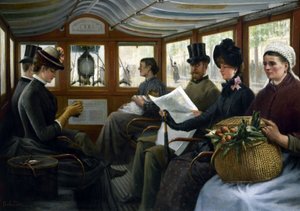In the Omnibus, ca. 1885 by Maurice Delondre