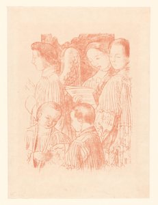 Three Singing Angels and Two Choirboys during the Holy Mass by Maurice Denis