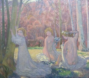 Figures in a Spring Landscape Sacred Grove, 1897