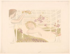 Sleeping Girl Receiving a Garland by Maurice Denis