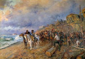 The First Consul Napoleon Bonaparte Visits the Arsenal of Boulogne by Maurice Henri Orange