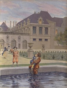 Fall of the Young Louis XIV into the Pool of the Palais-Royal by Maurice Leloir