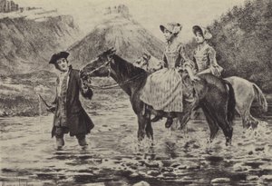 Jean-Jacques Rousseau Helping Two Young Women to Cross a Stream by Maurice Leloir