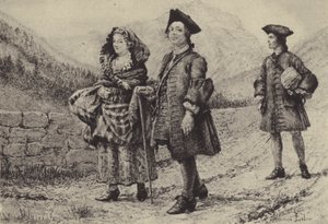 Jean-Jacques Rousseau on the road with two companions by Maurice Leloir