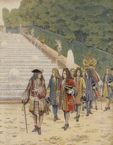 King Louis XIV and Samuel Bernard at Marly, Visit to the Gardens